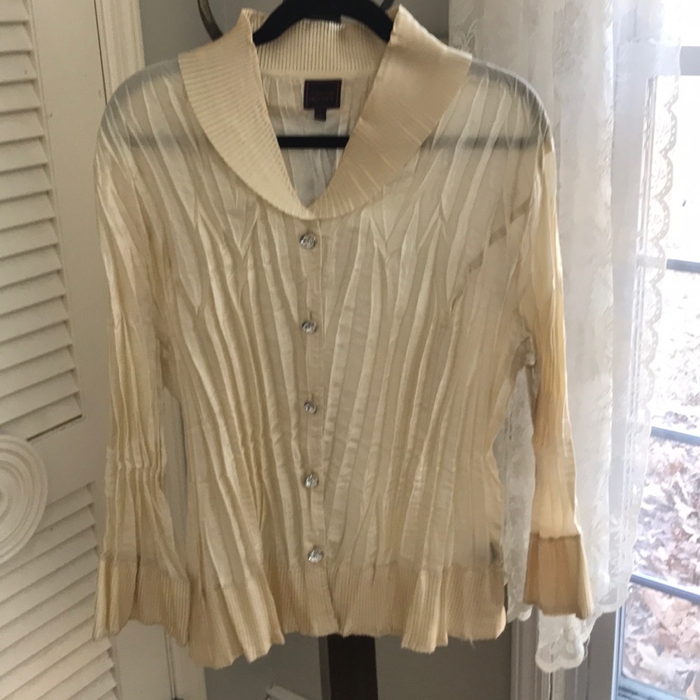 Color works ivory blouse.  XXL NWOT.